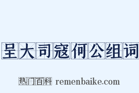 呈大司寇何公组词是什么意思的图片